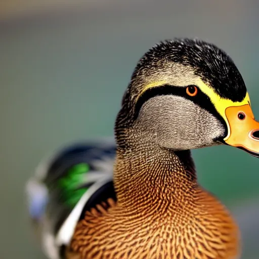 Image similar to photo of a duck wearing headphones