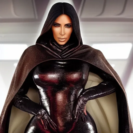 Image similar to kim kardashian in star wars as an evil sith, 8k resolution, full HD, cinematic lighting, award winning, anatomically correct