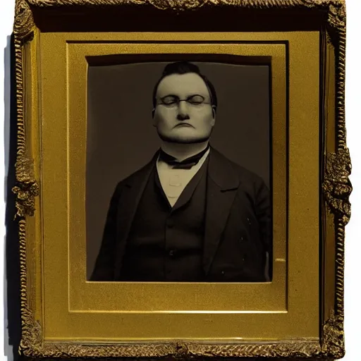 Prompt: real-life face portrait of Peter Griffin dramatic lighting late 1800s Daguerreian photo