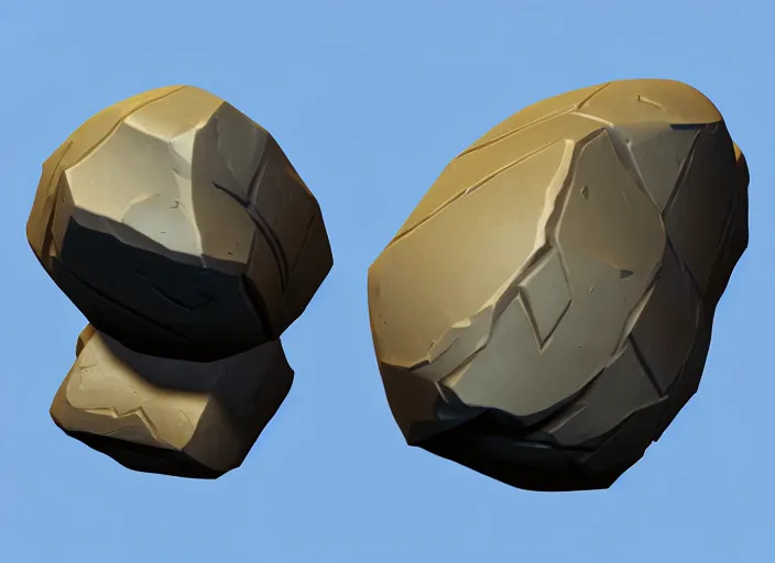 Image similar to large boulder, stylized stl, 3 d render, activision blizzard style, hearthstone style