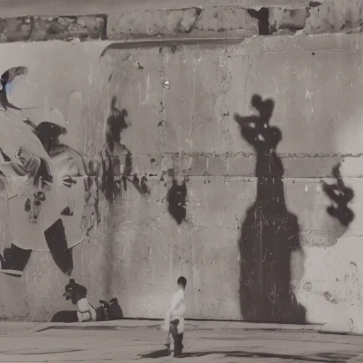 Image similar to an approaching shadow, black and white photography by fan ho, hong kong 1 9 5 4