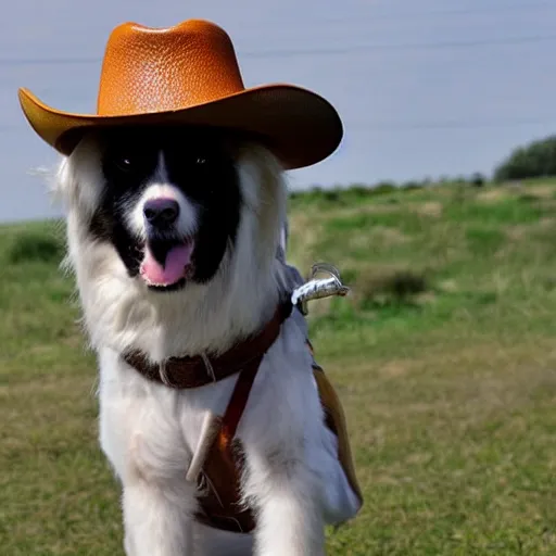 Image similar to dog wearing a cowboy hat