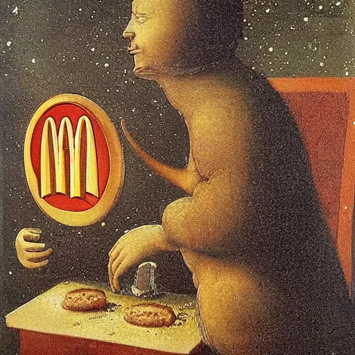 Prompt: mcdonalds on the moon by leonardo da vinci