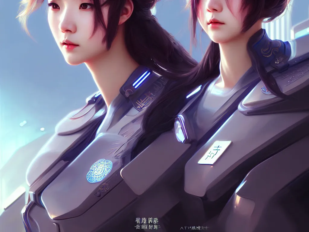 Image similar to portrait futuristic hong kong police uniform girl, at future neon light rooftop, ssci - fi and fantasy, intricate and very very beautiful and elegant, highly detailed, digital painting, artstation, concept art, smooth and sharp focus, illustration, art by tan zi and ayanamikodon and alphonse mucha and wlop