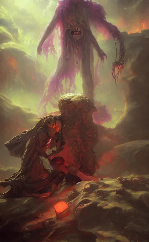 Image similar to the grime reaper holds the sands of time in his hand by adrian smith and delphin enjolras and daniel f. gerhartz