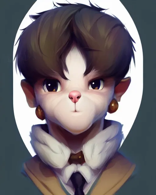 Image similar to character concept art of a cute male anthropomorphic furry | | adorable, key visual, realistic shaded perfect face, tufted, fine details by stanley artgerm lau, wlop, rossdraws, james jean, andrei riabovitchev, marc simonetti, and sakimichan, trending on weasyl
