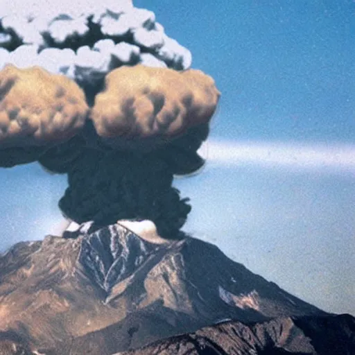 Image similar to nuke bomb in the mountain exploding