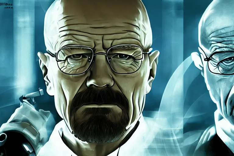 Prompt: Walter White in Half-Life, digital art, box cover art, video game, trending on imagestation, 4k