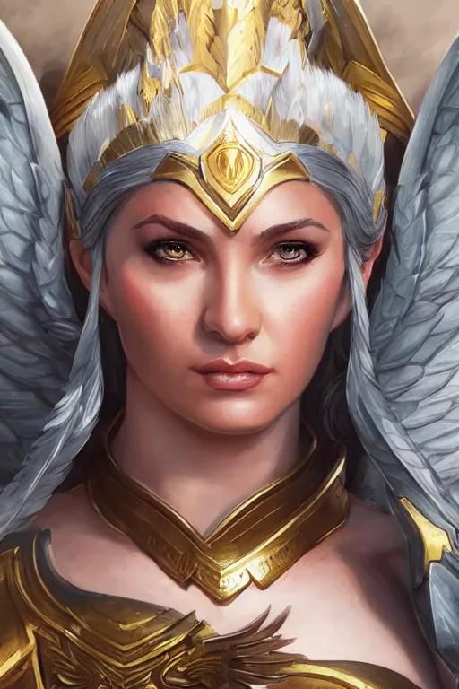 Image similar to amazon valkyrie athena, d & d, fantasy, portrait, highly detailed, headshot, digital painting, trending on artstation, concept art, sharp focus, illustration, art by artgerm and greg rutkowski and magali villeneuve