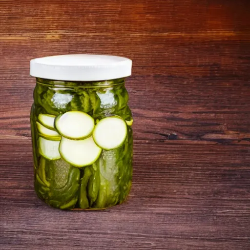 Prompt: police interrogating a jar of pickles