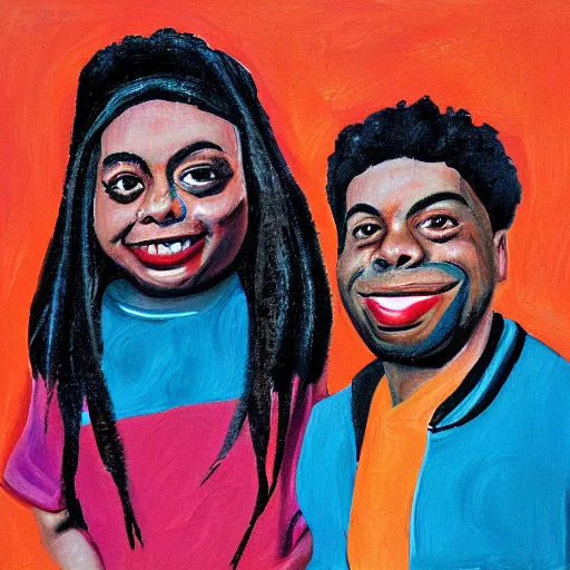 Prompt: Portrait of Kenan and Kel by Robert Maguire