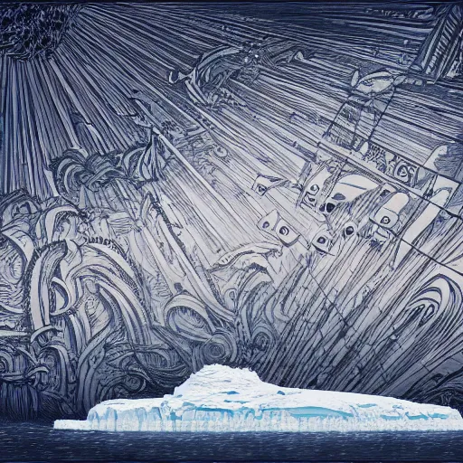 Prompt: epic masterpiece of dream sequence of the prophet of Antarctica, cinematic, establishing shot, extremely high detail, photorealistic, cinematic lighting, intricate line drawings, 8k resolution