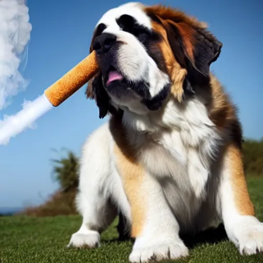 Image similar to Saint Bernard vaping