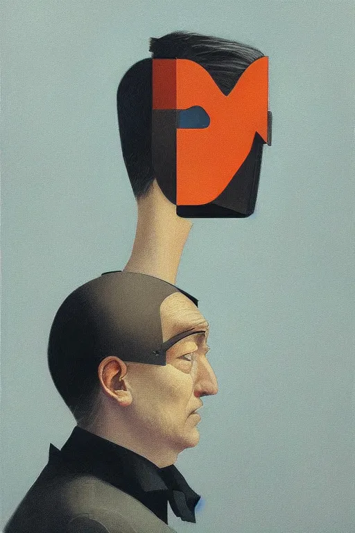 Image similar to Satoshi Nakamoto wearing oculus and Monero over his head, Edward Hopper and James Gilleard, Zdzislaw Beksisnski, highly detailed