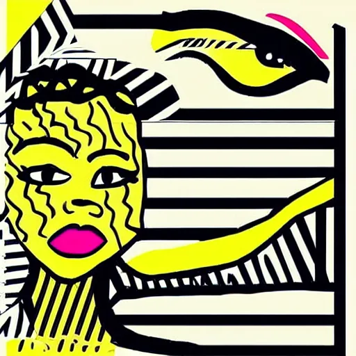 Image similar to african american remix of “Drowning Girl” by Roy Lichtenstein