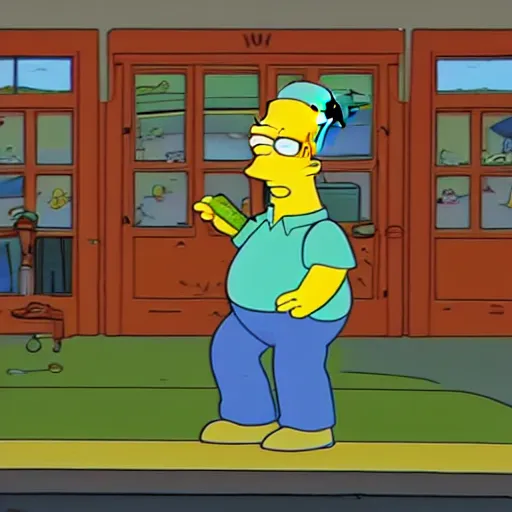 Prompt: Yo-Yo art on The Simpsons