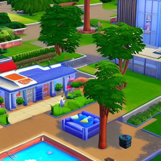 Image similar to a screenshot from the sega genesis version of the sims 4