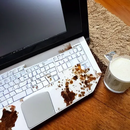 Prompt: oh no i spilled my milk all over my computer