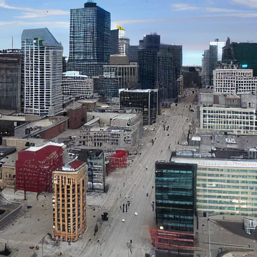 Image similar to city of winnipeg downtown 100 years in the future