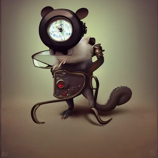 Image similar to a rat with steampunk googles, by Beeple