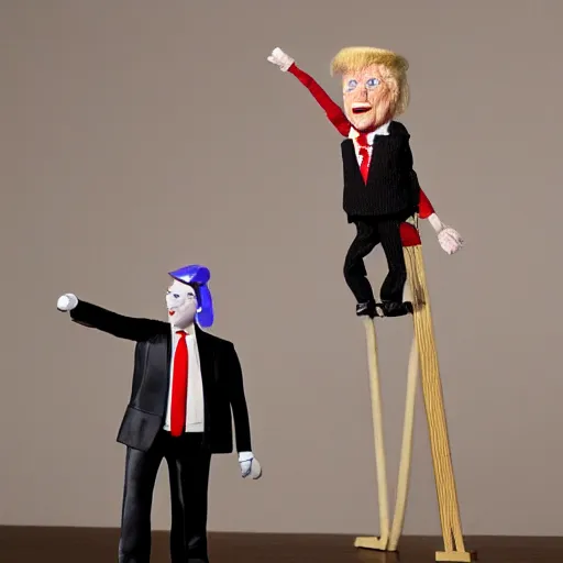 Image similar to donald trump as a cute marionette