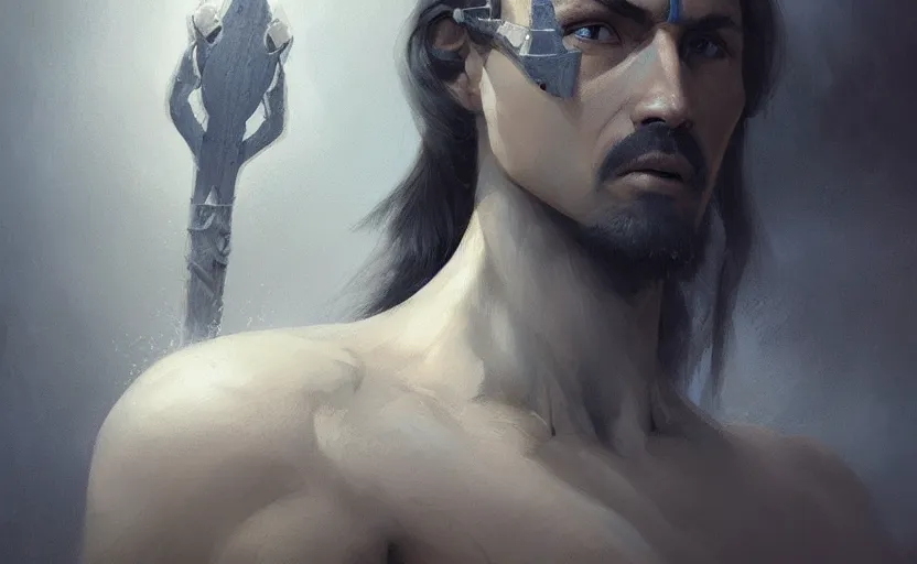 Prompt: comanche warrior, soft grey and blue natural light, intricate, 3 5 mm film grain, digital painting, artstation, concept art, smooth, sharp focus, illustration, art by greg rutkowski and luis rollo and uang guangjian and gil elvgren, symmetry!