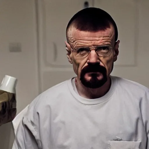 Image similar to Walter White in stranger things, hyper realistic, lost footage,