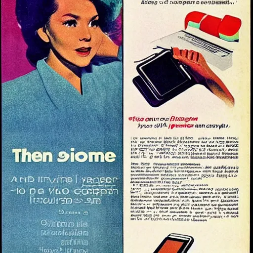 Prompt: the new iphone, 6 0's style advertisement