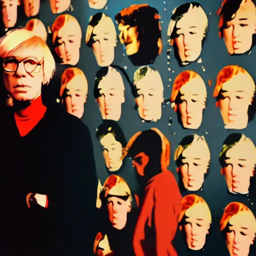 Prompt: andy warhol on room full of nut, hyperrealistic, no duplicate content, justify content center, hyperrealistic