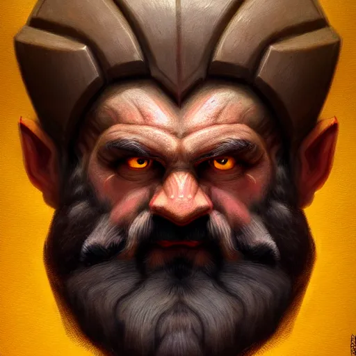 Image similar to portrait painting of a dwarven berserker, sharp focus, high symmetry, award - winning, trending on artstation, masterpiece, highly detailed, intricate. art by christopher rush