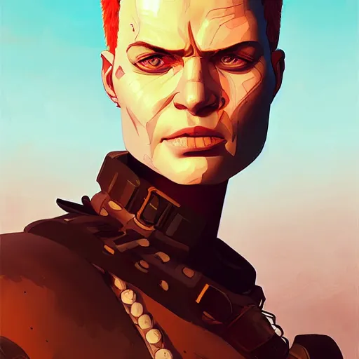 Image similar to face icon stylized minimalist mad max : fury road, loftis, cory behance hd by jesper ejsing, by rhads, makoto shinkai and lois van baarle, ilya kuvshinov, rossdraws global illumination