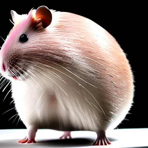 Image similar to uhd candid photo of a robotic android hamster. photo by annie leibowitz