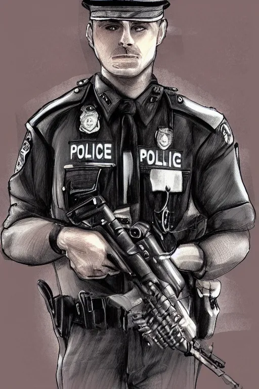 Image similar to police officer, greater manchester police, highly detailed, digital art, sharp focus, trending on art station