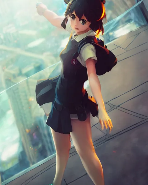 Image similar to a girl cosplaying at comicon, adorable outfit, full shot, atmospheric lighting, perfectly shaded body, detailed face, by makoto shinkai, stanley artgerm lau, wlop, rossdraws