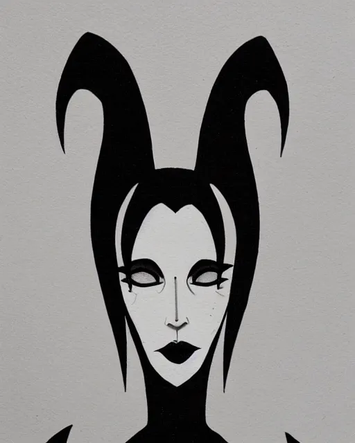 Image similar to a mulato androgynous vampire, moody black ink illustration