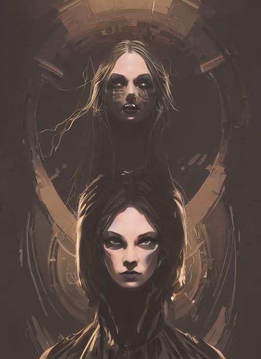 Prompt: symmetrical centered portrait of Anna Millerstone as a Dark evil witch, big moon in the background, dramatic lighting, book cover illustration by Greg rutkowski, yoji shinkawa, 4k, digital art, concept art, trending on artstation, golden silver elements, empty space, flower elements