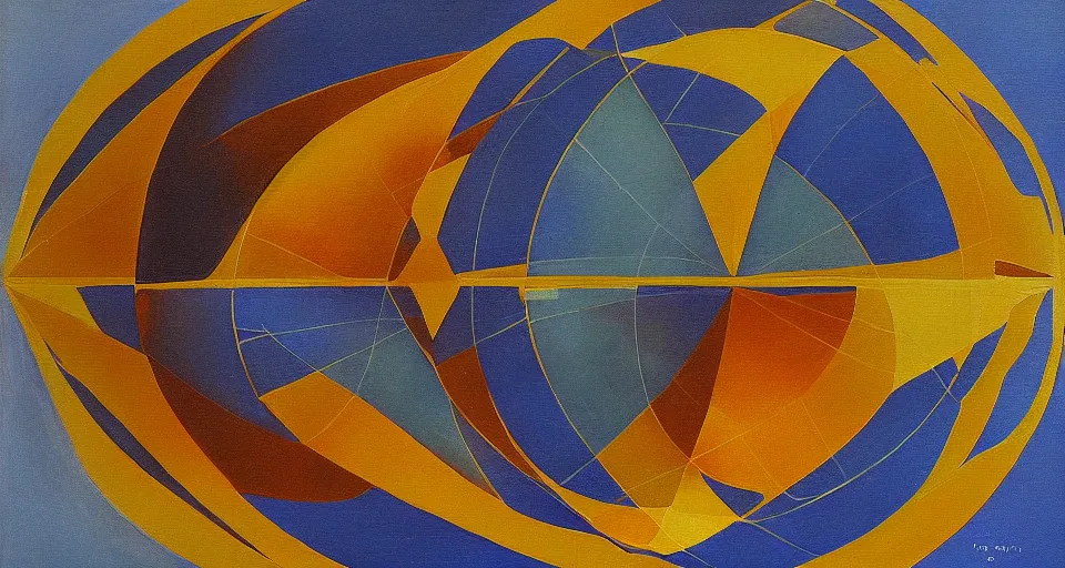 Image similar to hexagonal solar sail blocking the sun, seen from earth, art deco painting