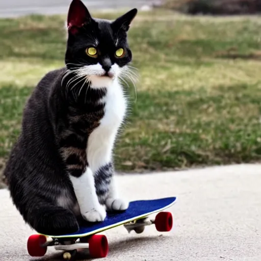 Image similar to cat riding a skateboard