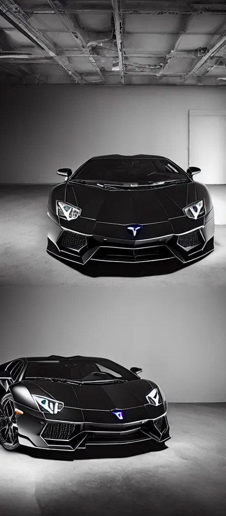 Image similar to Black Color Of A Lamborghini Aventador, unreal 5, hyperrealistic, realistic, photorealistic, dynamic lighting, highly detailed, cinematic landscape, studio landscape, studio lighting