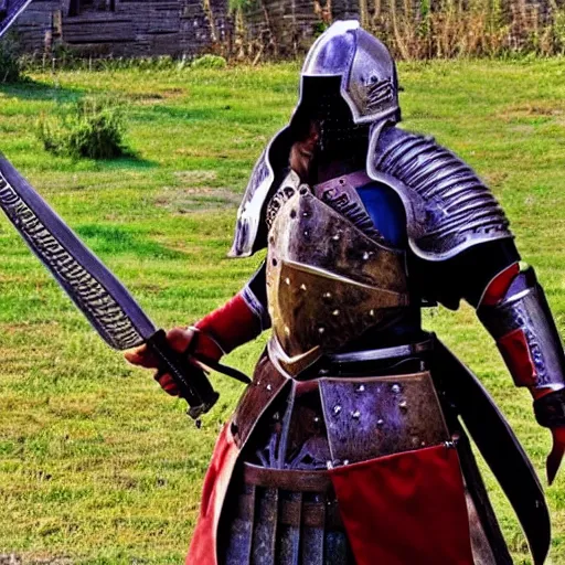 Prompt: Age of empires II DE paladin knight in real life