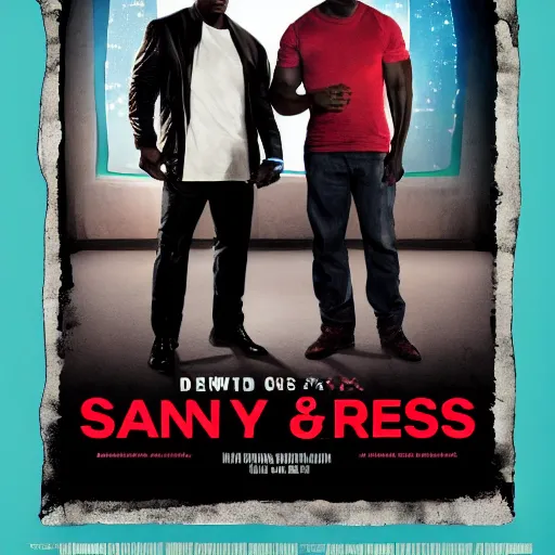 Image similar to poster for a sans and terry crews buddy cop movie, movie poster