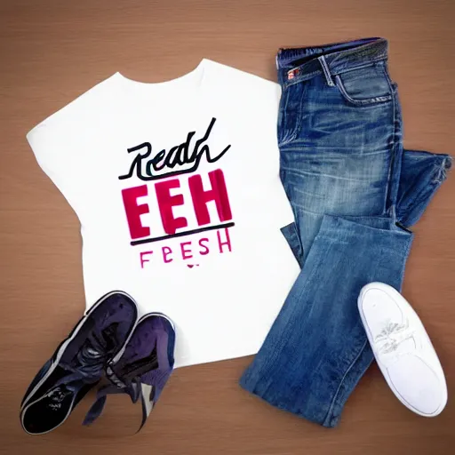 Image similar to reddy fresh T shirt design, studio, white background