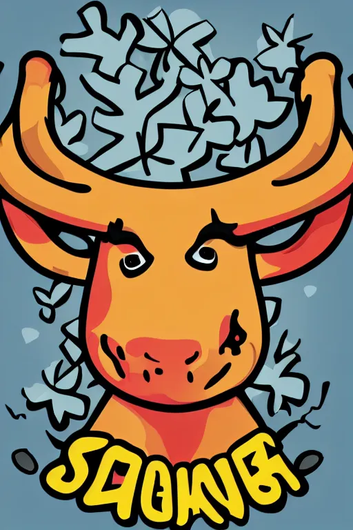 Image similar to Weed smoking bull, sticker, andromorphic, colorful, illustration, highly detailed, simple, smooth and clean vector curves, no jagged lines, vector art, smooth