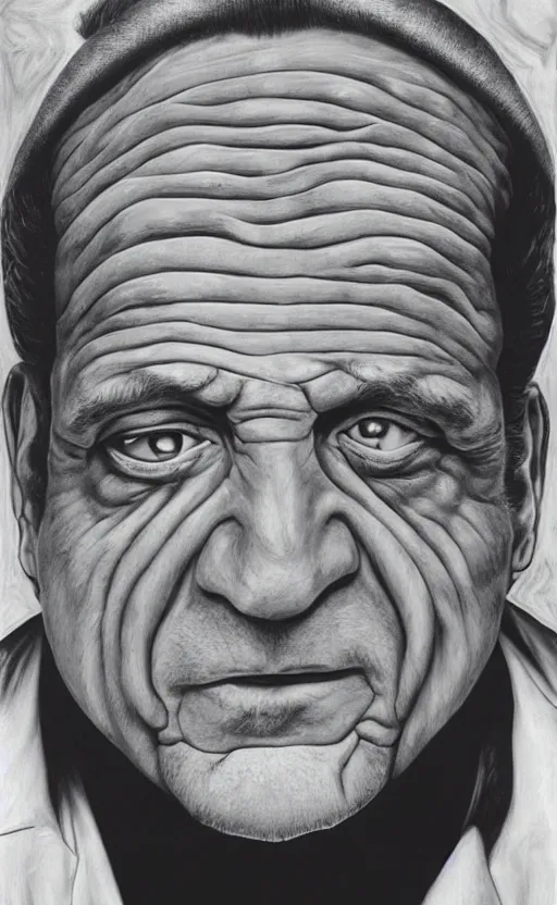 Prompt: joe pesci by alex grey, surrealist, 8 k, fantasy, dark, highly detailed