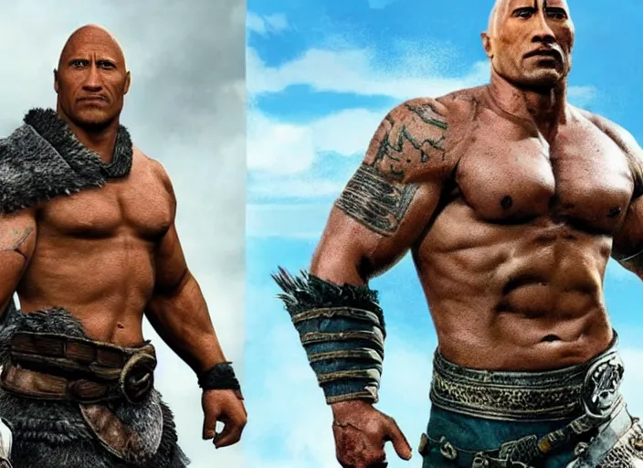 Prompt: Dwayne The Rock Johnson in Skyrim