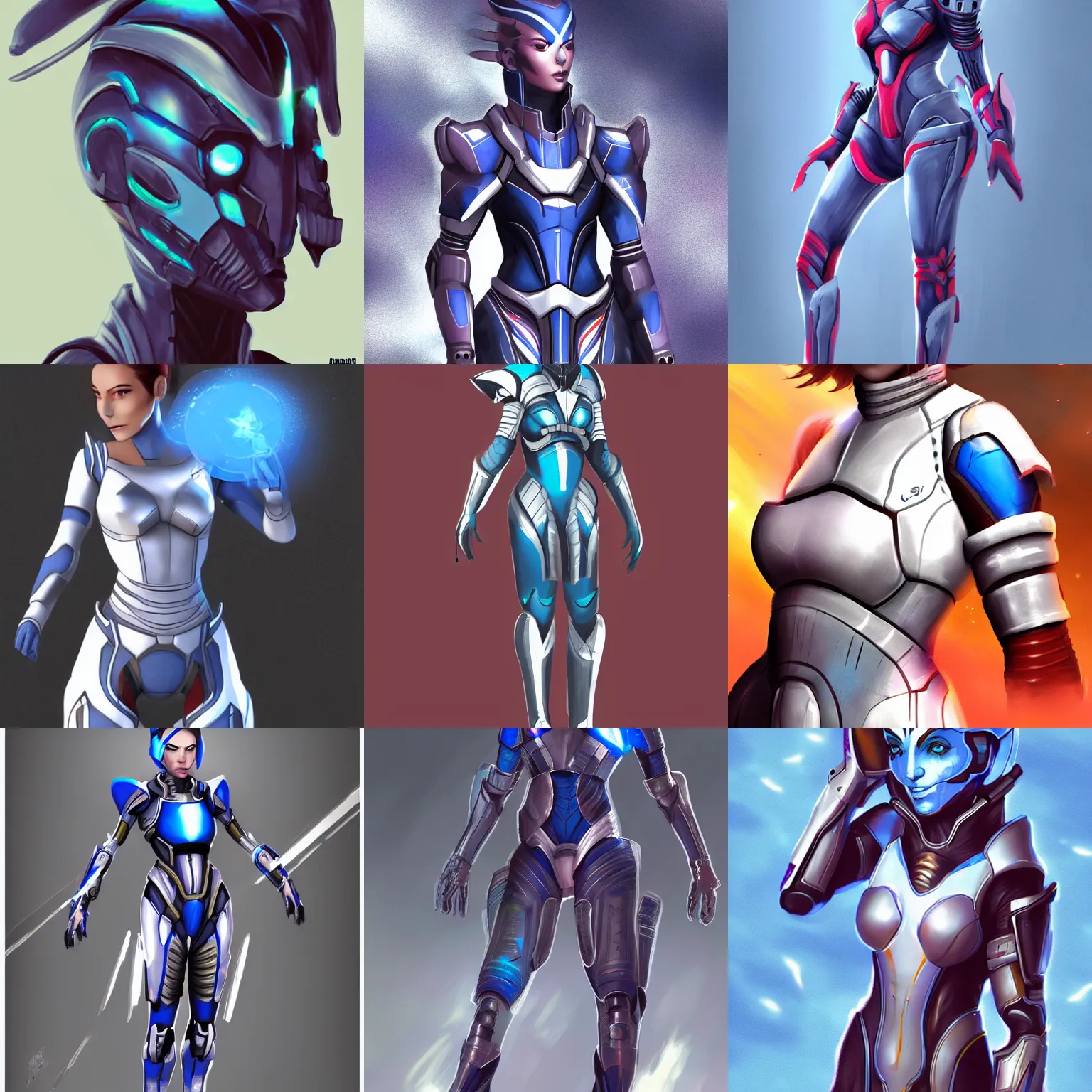 Prompt: Liara from Mass Effect in space armor, concept art, japanese inspired by Ross Tran, trending on artstation, faved, watched, read