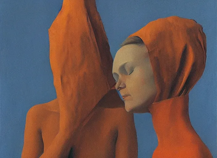 Image similar to woman with a paper bag over the head Edward Hopper and James Gilleard, Zdzislaw Beksinski, highly detailed