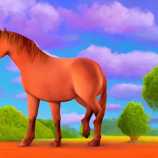 Image similar to fat chubby horse, digital art, 4 k