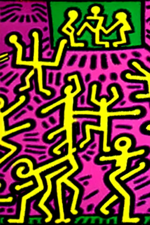 Image similar to the velvet underground and nico playing live on stage at a night club, beautiful stage decoration with flowers in the background, painting by keith haring, very detailed and toned down and ornamental and moody and cool and relaxed and high on drugs, tasteful colors, trending on artstation, behance contest winner