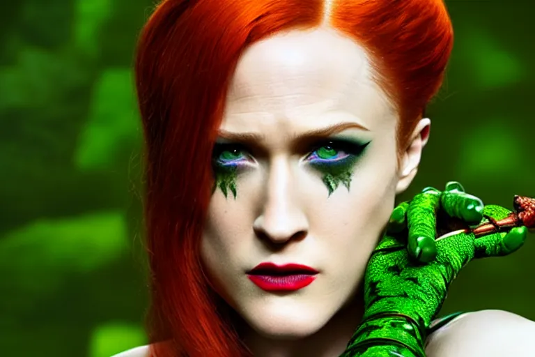 Prompt: 4 k still of evan rachel wood as poison ivy, detailed, photorealistic